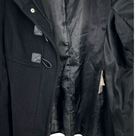Michael Kors Wool Blend Peacoat Zipper Front Toggle Black Button Size 4 - Picture 10 of 16